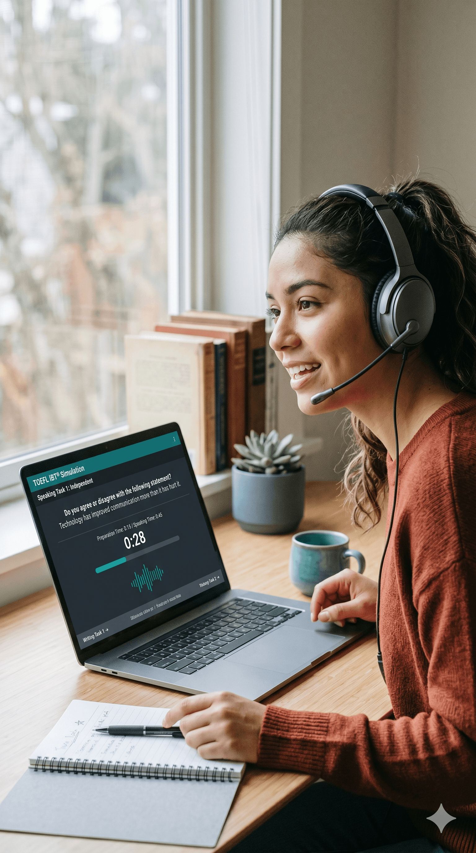 Student focused on studying